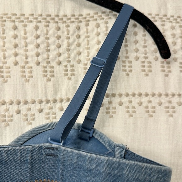 NWOT Tassel Rhinestone Denim Bustier Crop Top Jean Corset - size small - Picture 11 of 16
